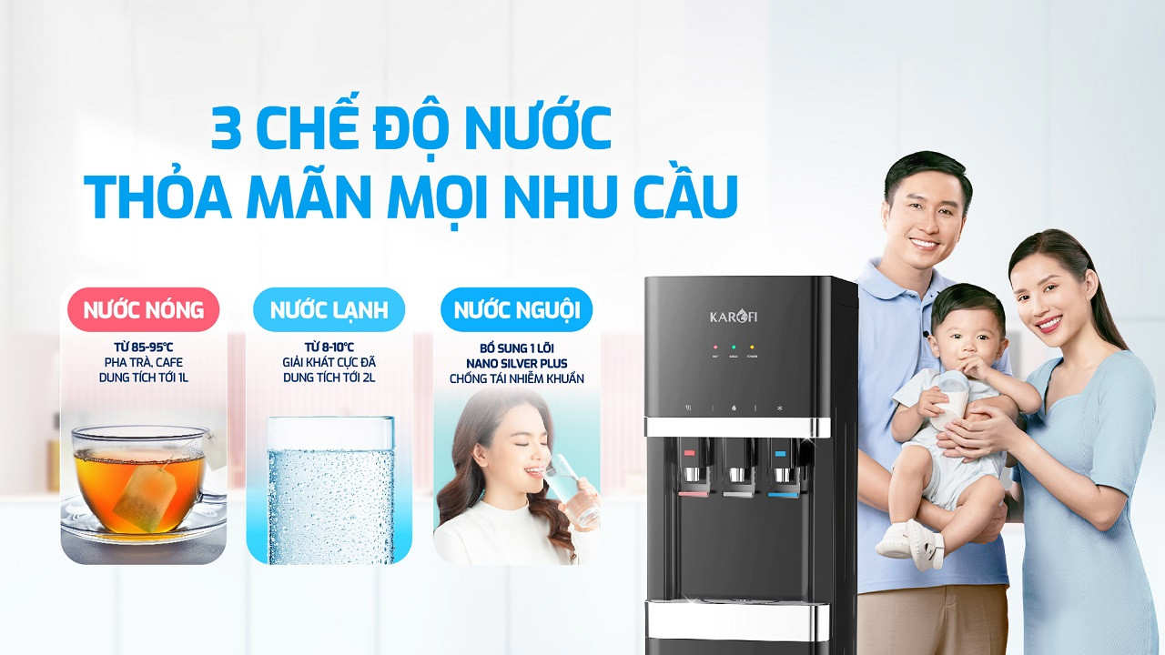 Cây nước nóng lạnh Karofi HCV208B